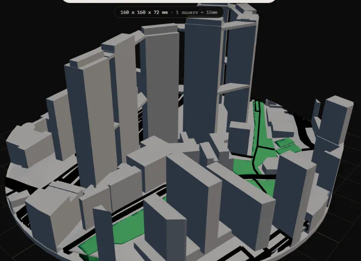 The Pinnacle@Duxton as a 3D-printable model